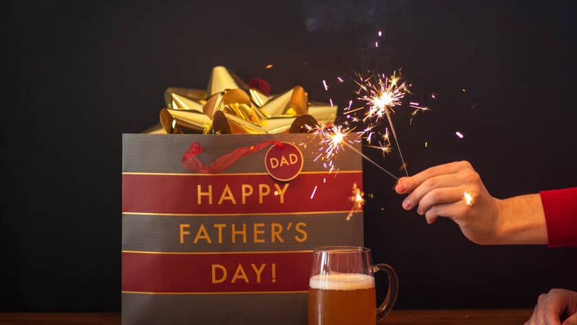 Celebrating Dad with sparklers