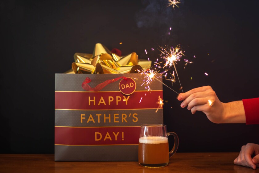 Celebrating Dad with sparklers