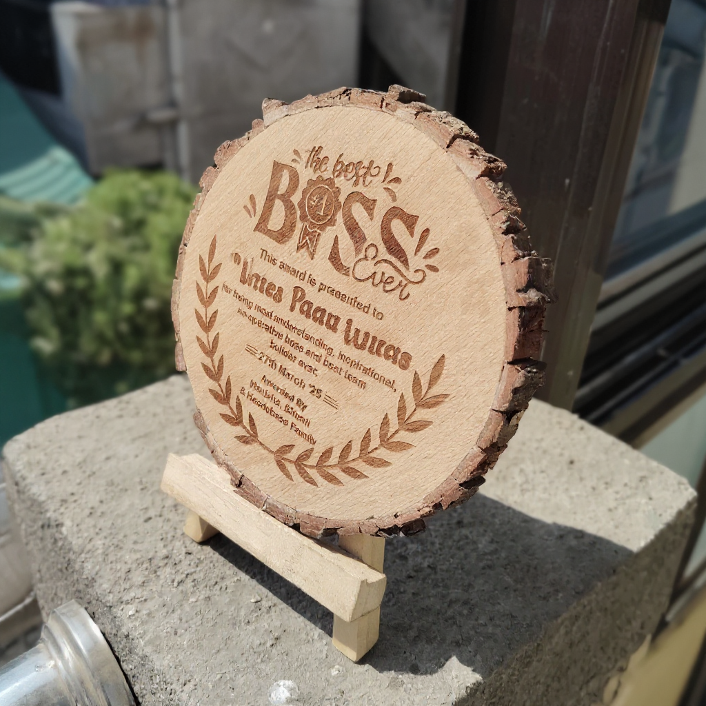 Wooden Plank Laser Engraving
